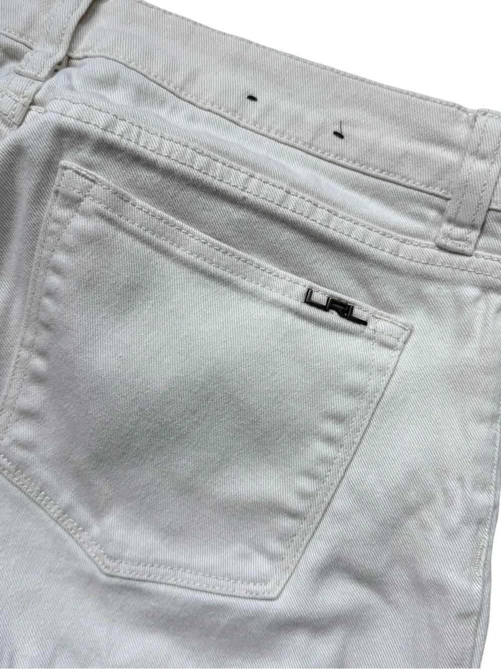 Lauren Ralph Lauren White Straight Leg Jeans Size 8 Minimalist Coastal Mom Denim